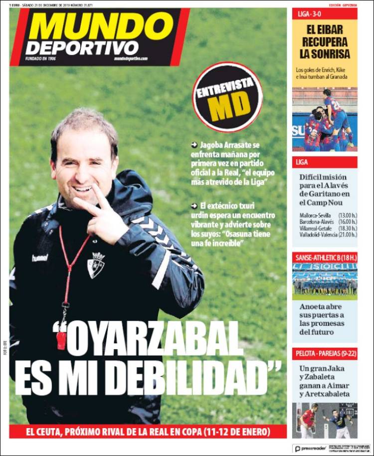 Portada de Mundo Deportivo Gipuzkoa (Espa&ntilde;a)