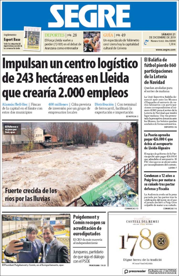 Portada de Segre  (Espa&ntilde;a)