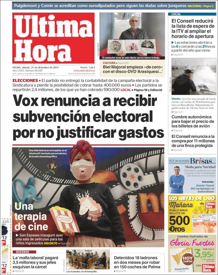 Portada de Última Hora (Espa&ntilde;a)