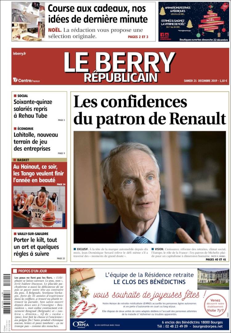 Portada de Berry Republicain (Francia)