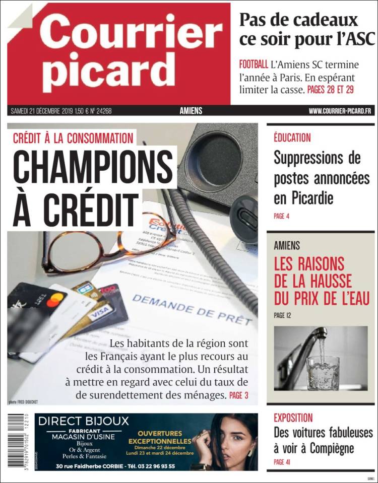 Portada de Courrier Picard (Francia)