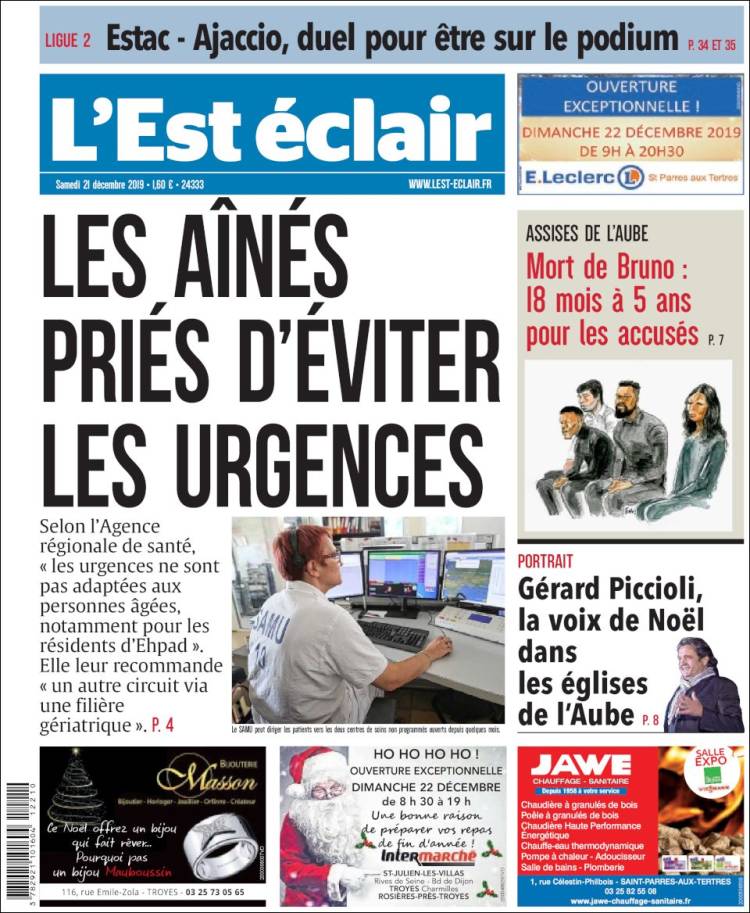 Portada de L'Est Eclair (Francia)