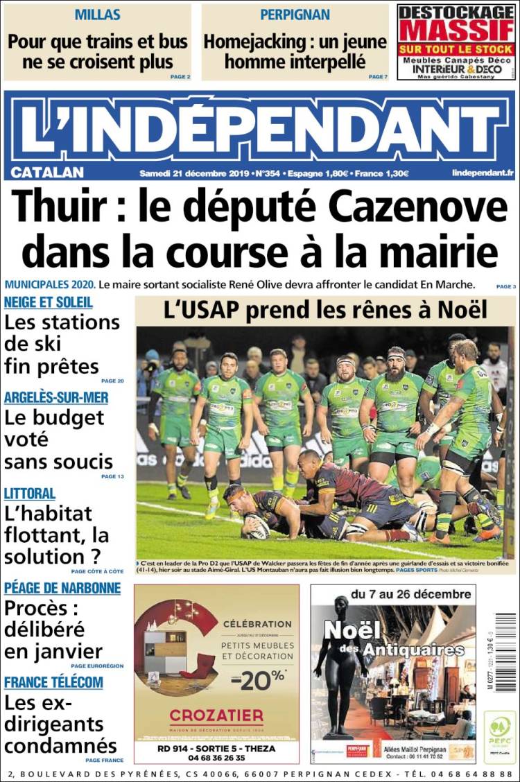 Portada de Le Indépendant (Francia)