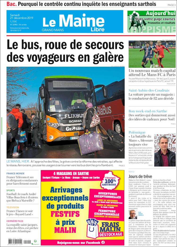 Portada de Le Maine Libre (Francia)
