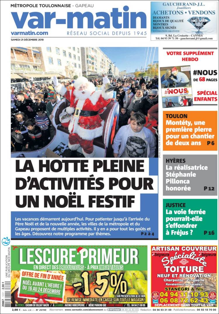 Portada de Nice-Matin (Francia)