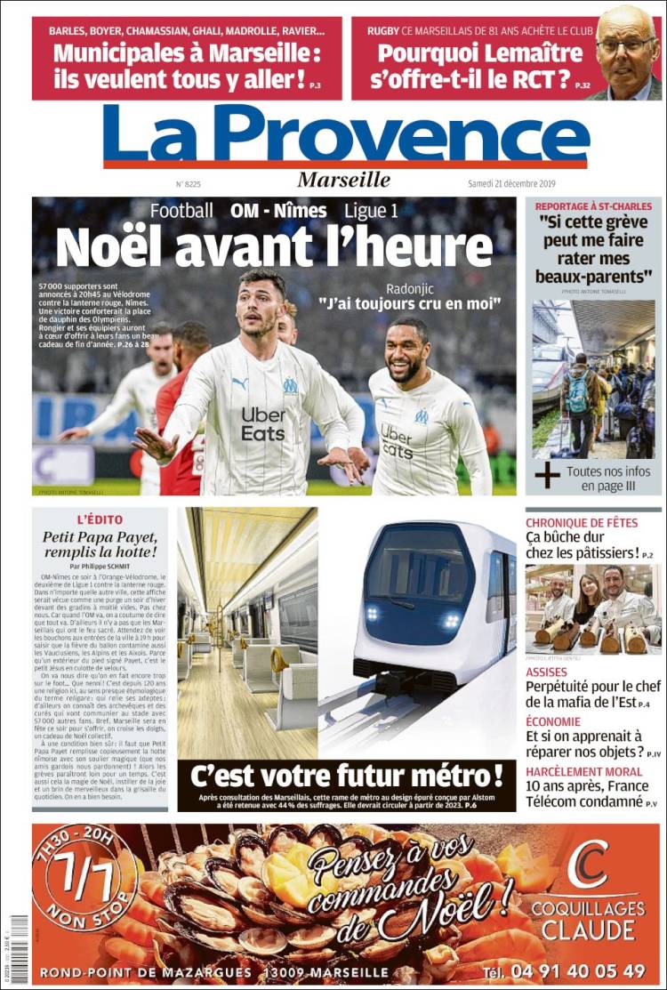 Portada de La Provence (Francia)