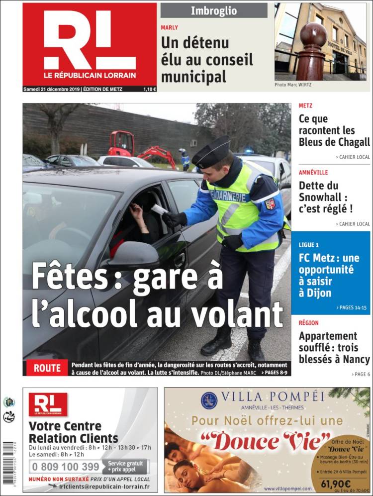 Portada de Le Republicain Lorrain (Francia)