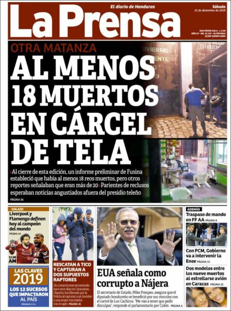 Portada de La Prensa (Honduras)