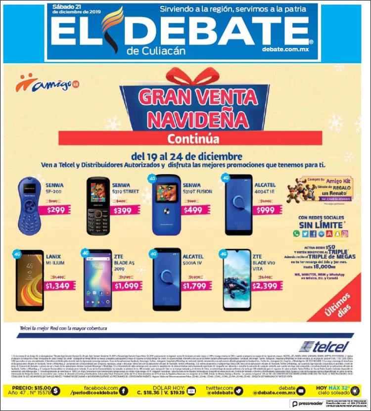 Portada de El Debate de Culiacán (Mexico)