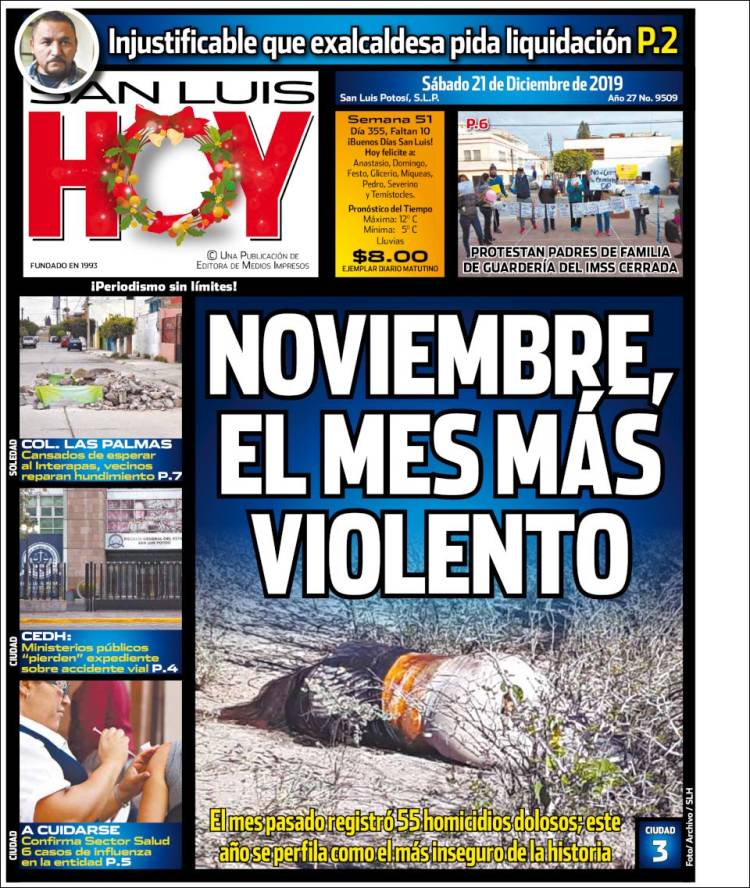 Portada de San Luis Hoy (Mexico)