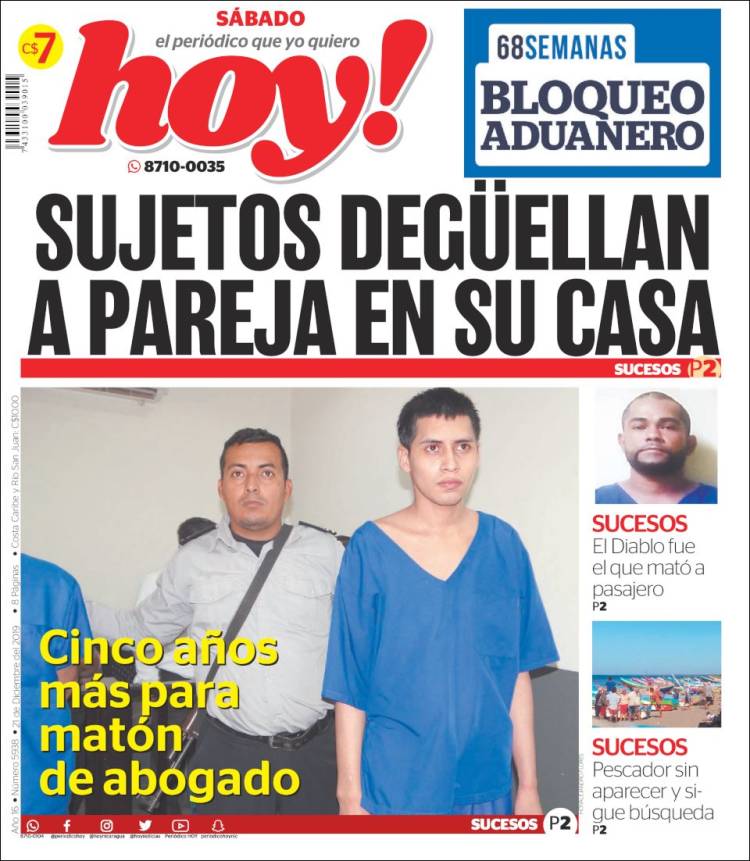 Portada de Hoy (Nicaragua)