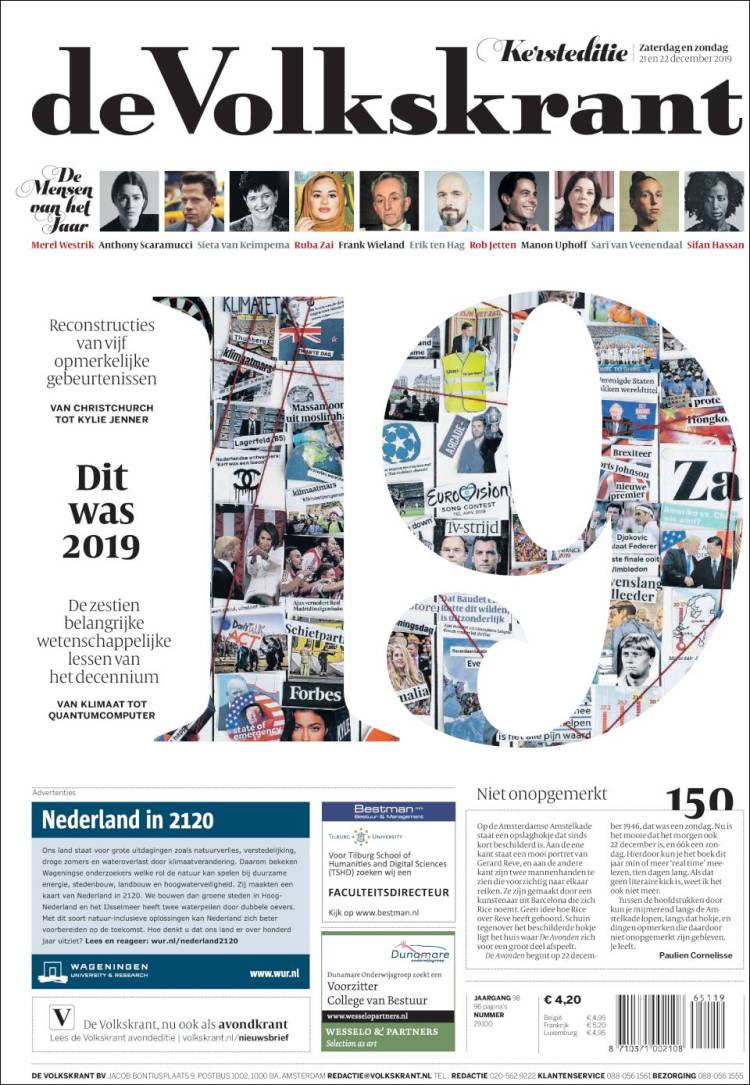 Portada de De Volkskrant (Pa&iacute;ses Bajos)