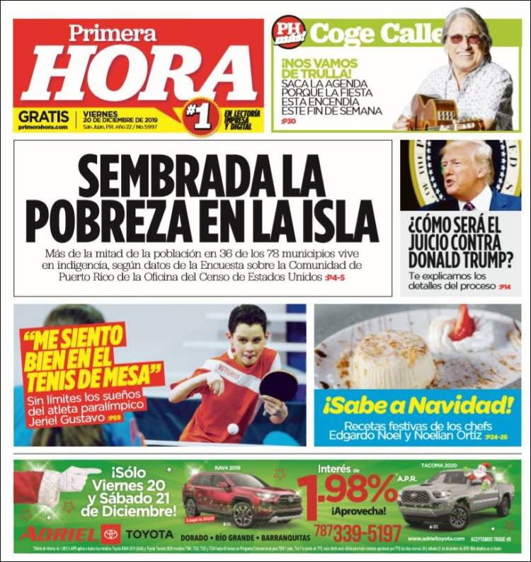 Portada de Primera Hora (Puerto Rico)