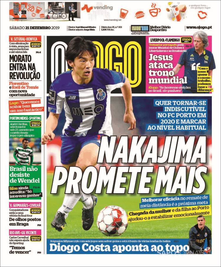 Portada de O Jogo (Portugal)
