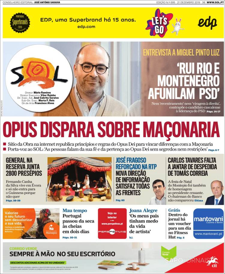Portada de Jornal Sol (Portugal)