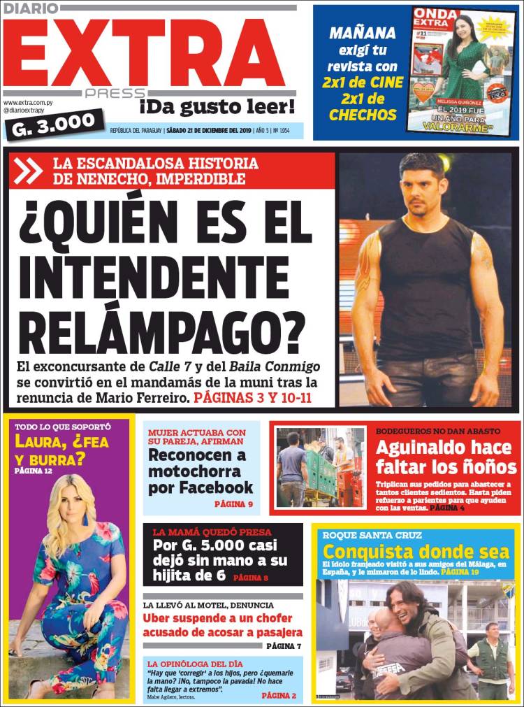 Portada de Diario Extra (Paraguay)