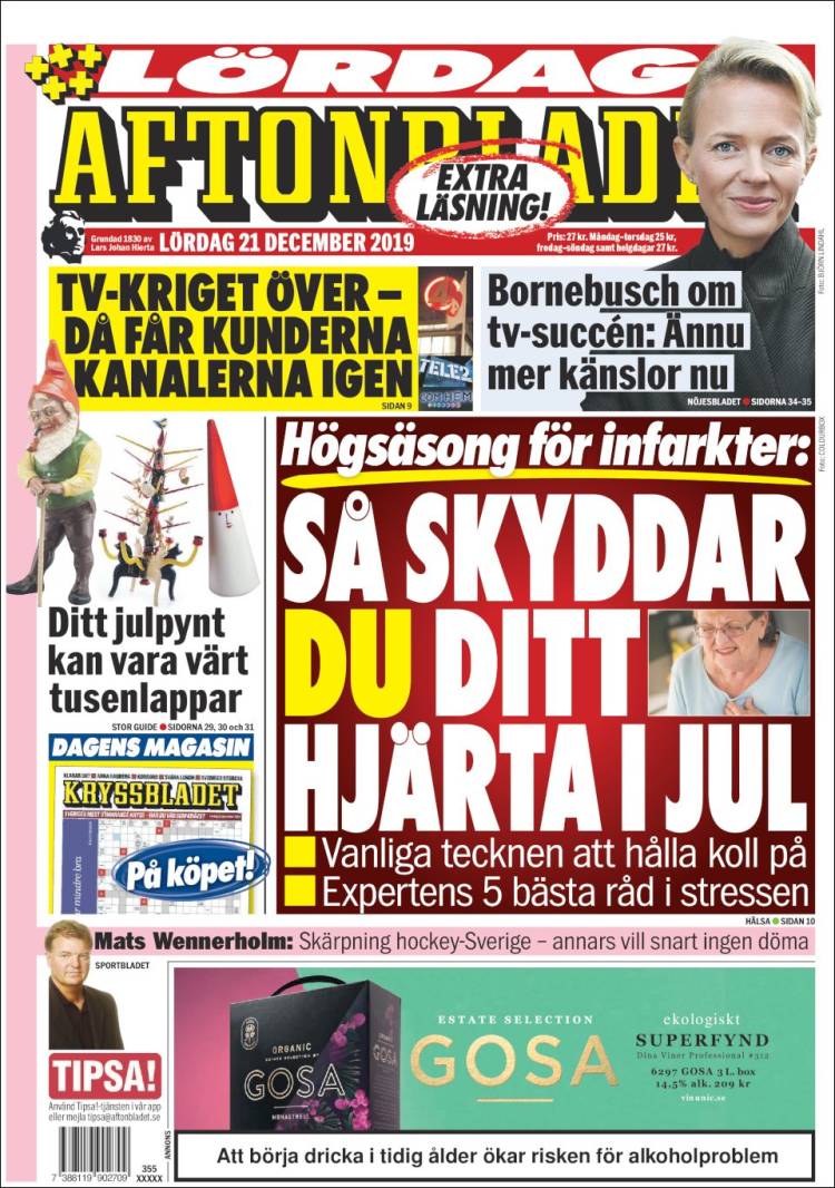 Portada de Aftonbladet (Suecia)