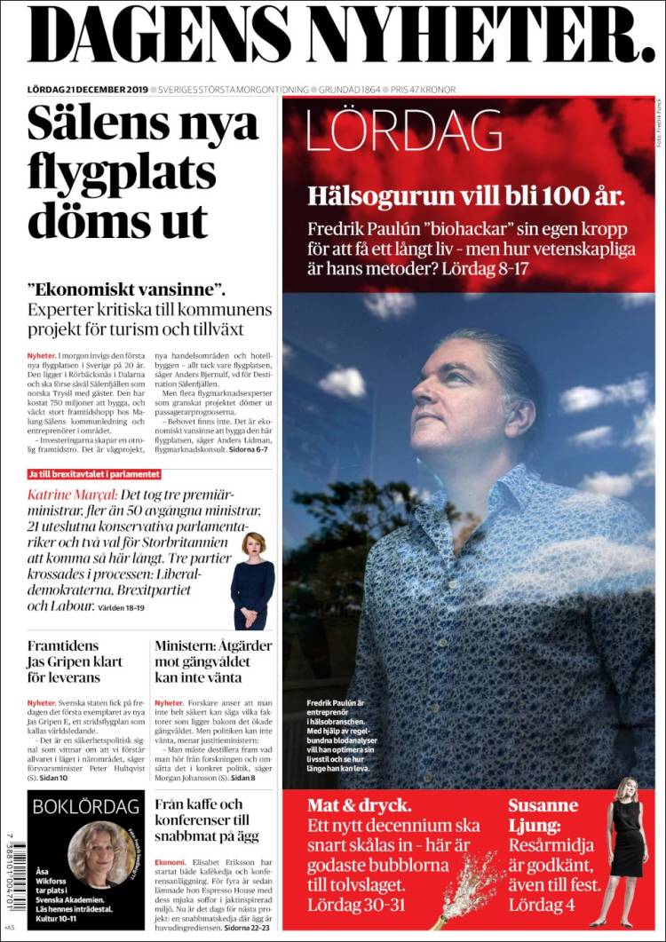 Portada de Dagens Nyheter (Suecia)