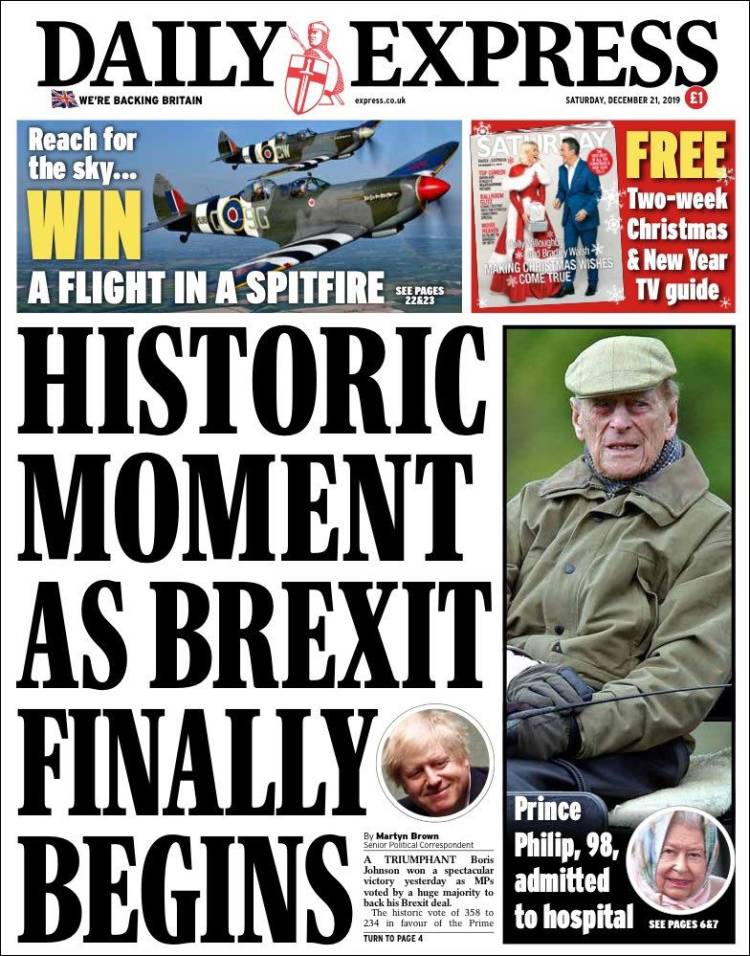 Portada de Daily Express (Reino Unido)