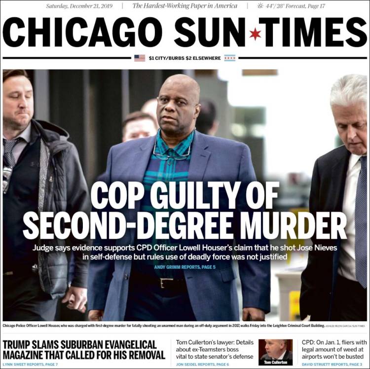 Portada de Chicago Sun-Times (USA)