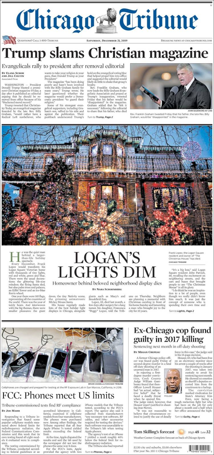 Portada de Chicago Tribune (USA)