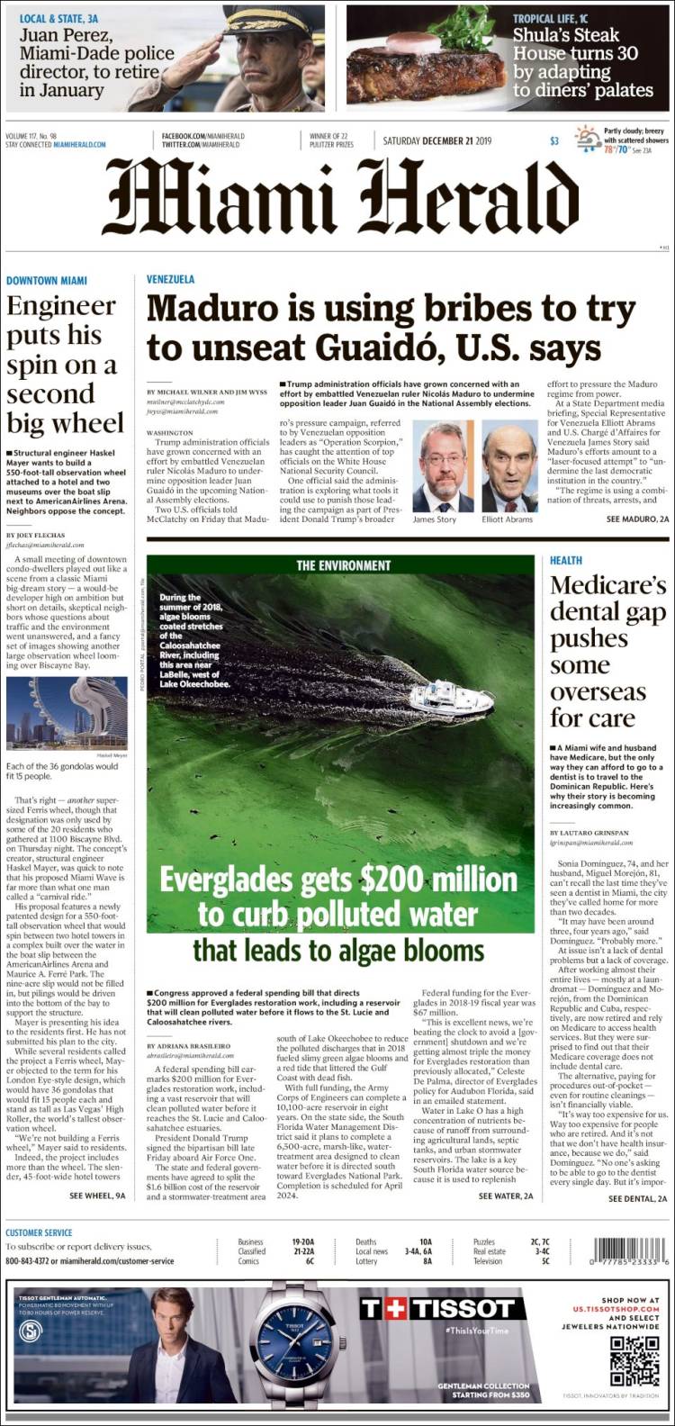 Portada de Miami Herald (USA)