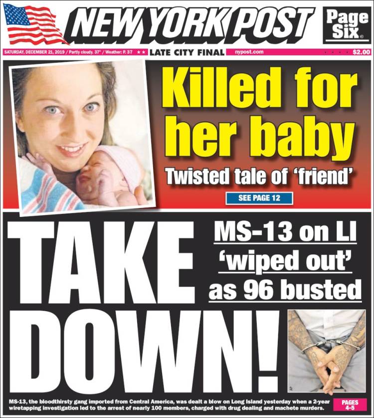 Portada de New York Post (USA)