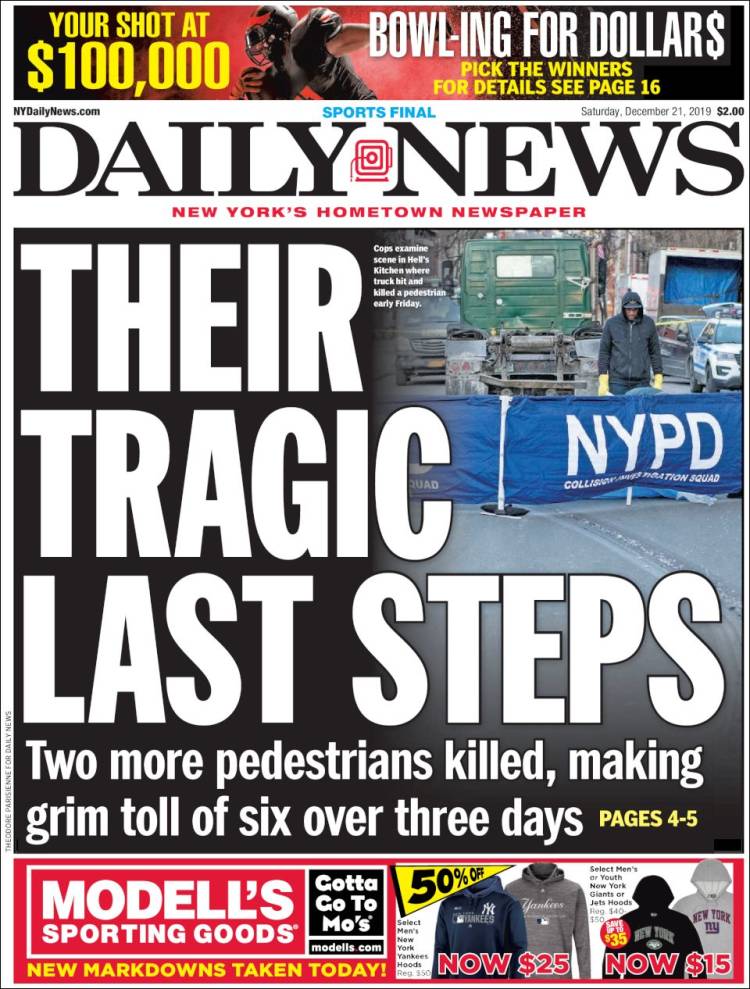 Portada de Daily News - New York (USA)