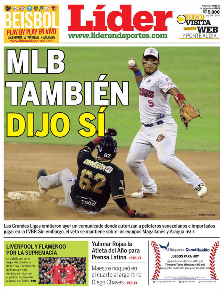 Portada de Lider en deportes (Venezuela)