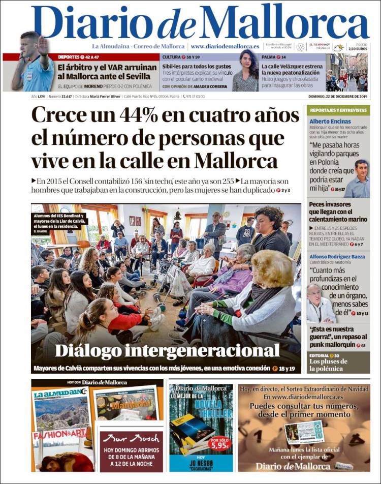 Portada de Diario de Mallorca (España)