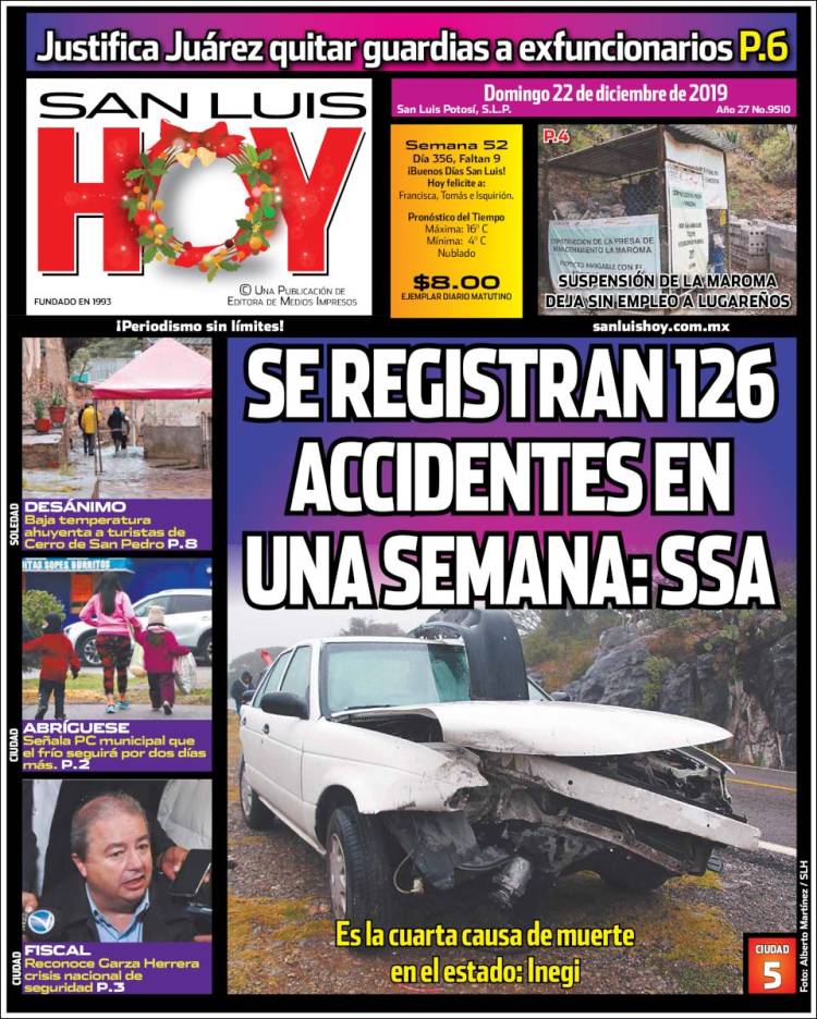 Portada de San Luis Hoy (Mexico)