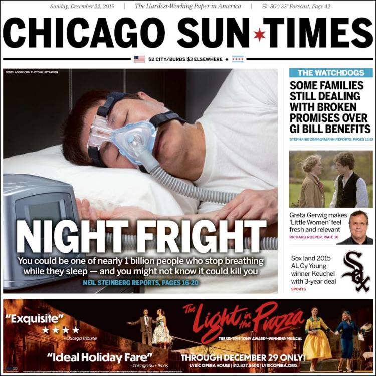 Portada de Chicago Sun-Times (USA)