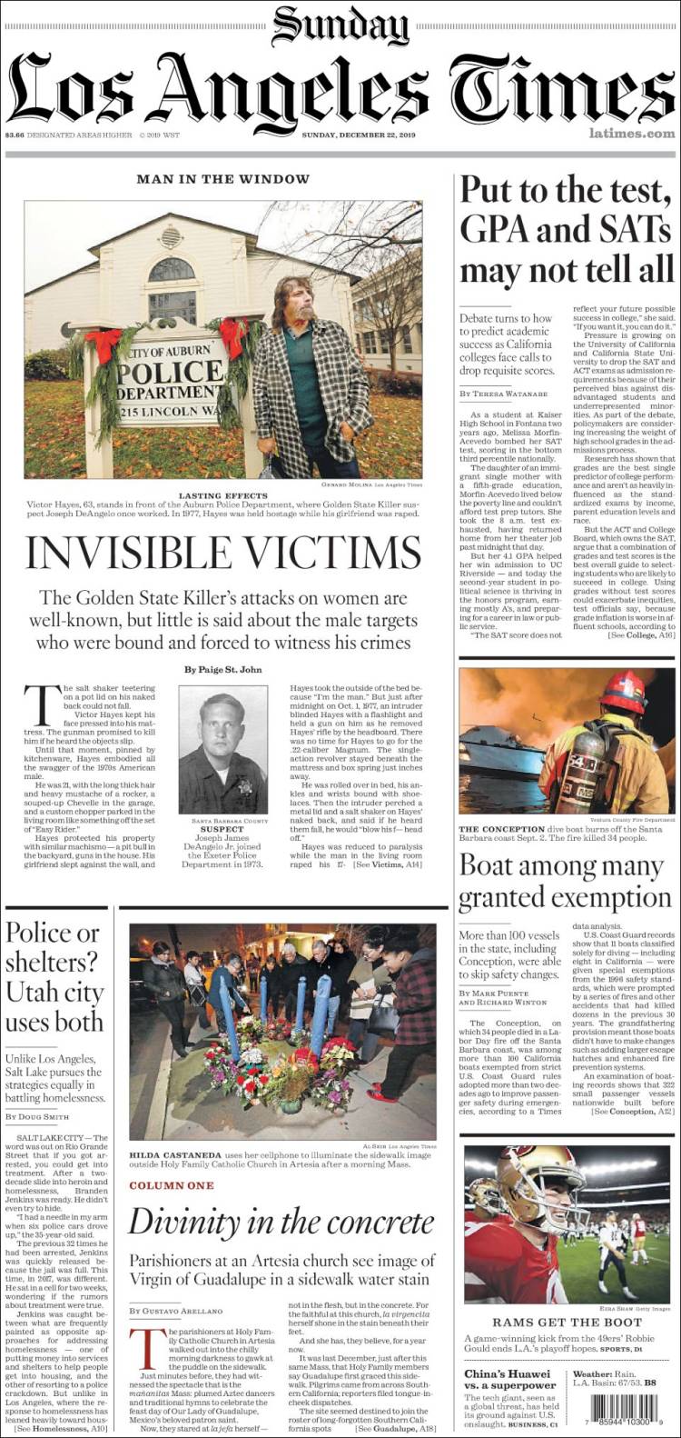 Portada de Los Angeles Times (USA)