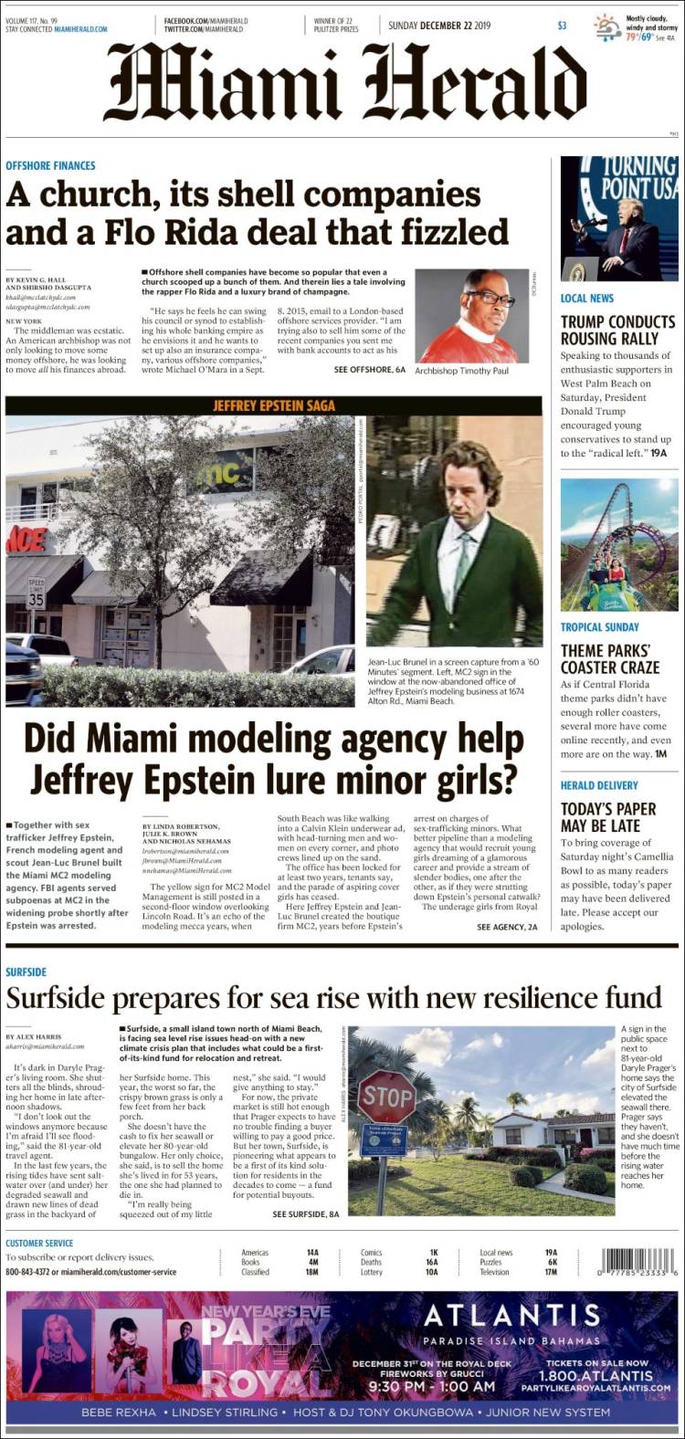 Portada de Miami Herald (USA)