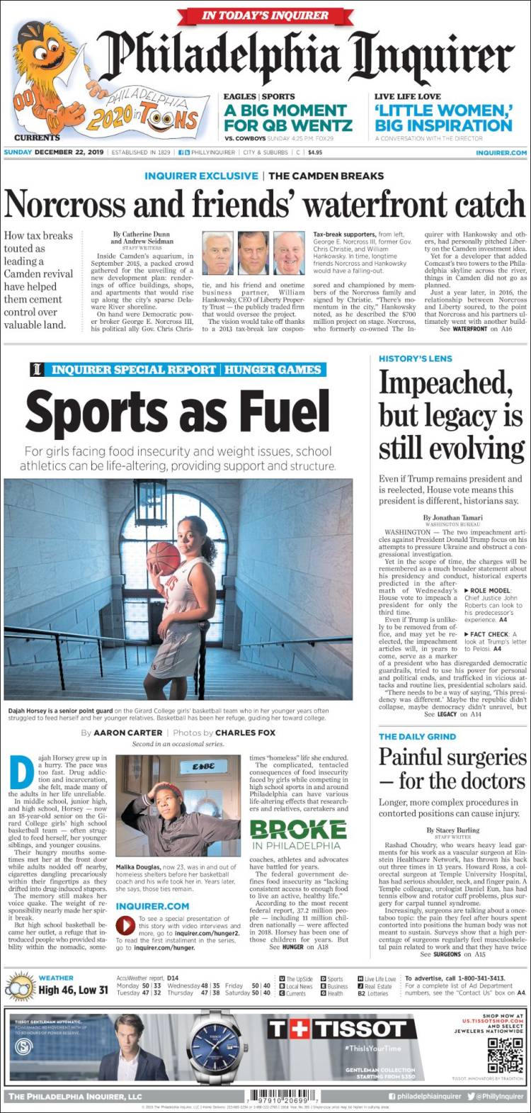 Portada de Philadelphia Inquirer (USA)