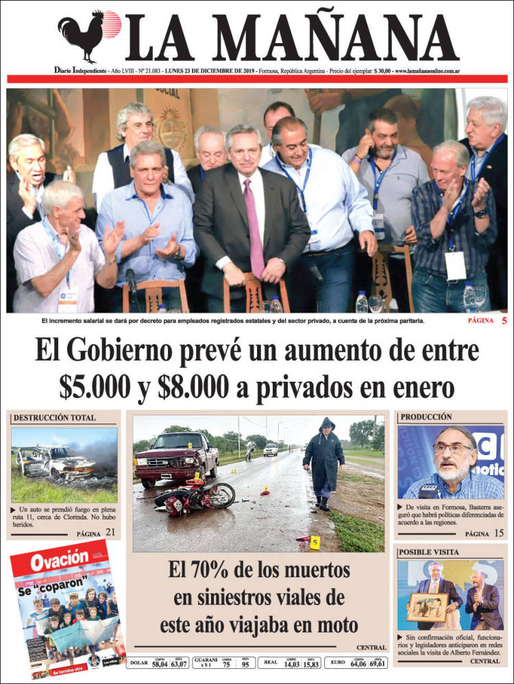 Portada de Diario La Mañana (Argentina)