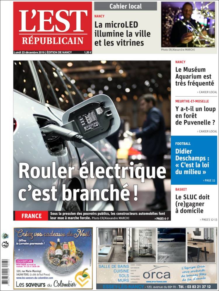 Portada de L'Est Republicain (Francia)