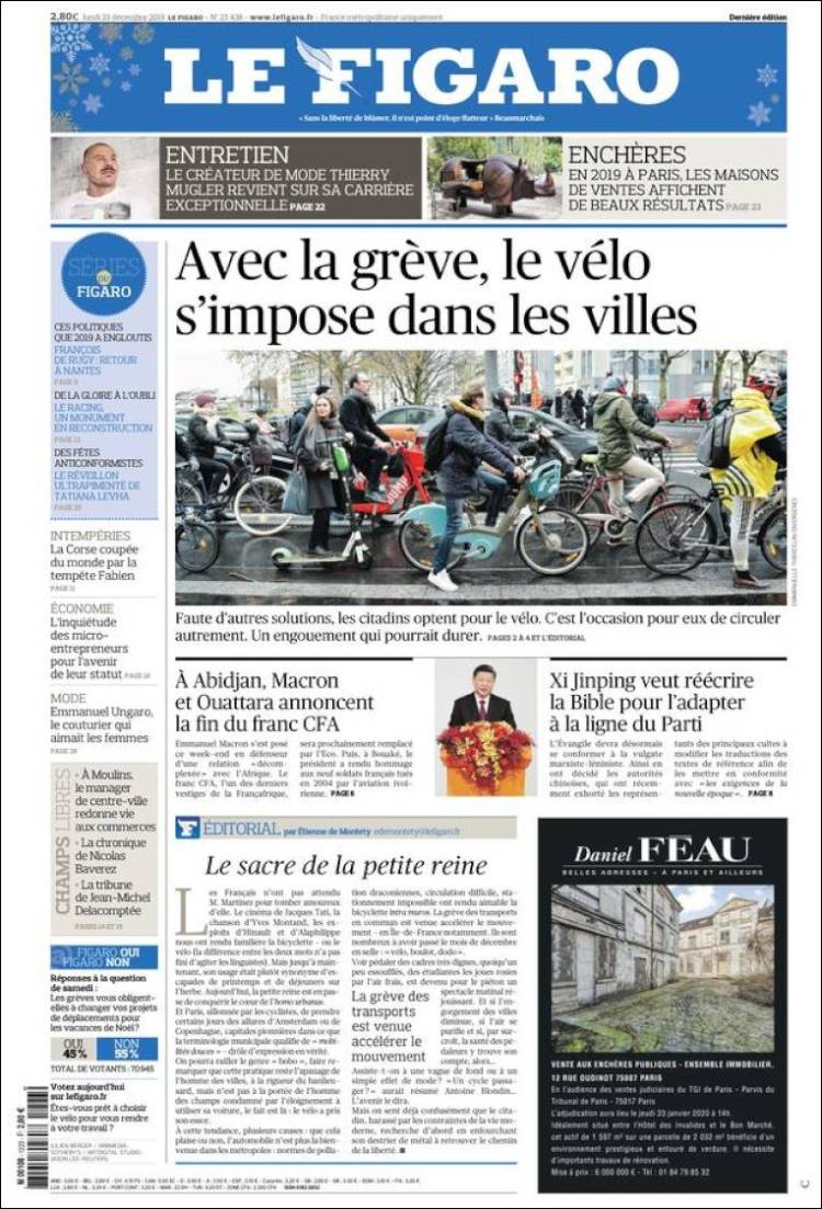 Portada de Le Figaro (Francia)