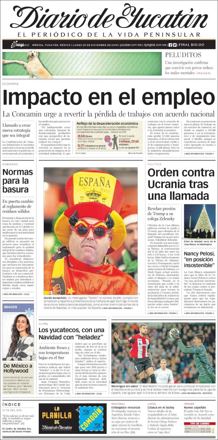 Portada de Diario de Yucatán (M&eacute;xico)