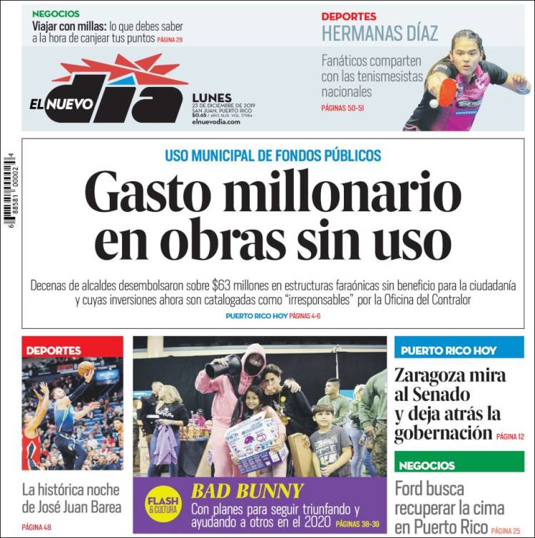 Portada de El Nuevo Día (Puerto Rico)