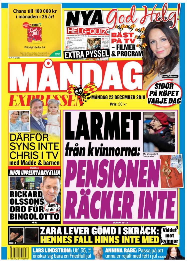 Portada de Expressen (Suecia)