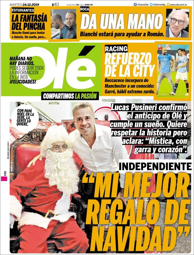 Portada de Olé (Argentina)