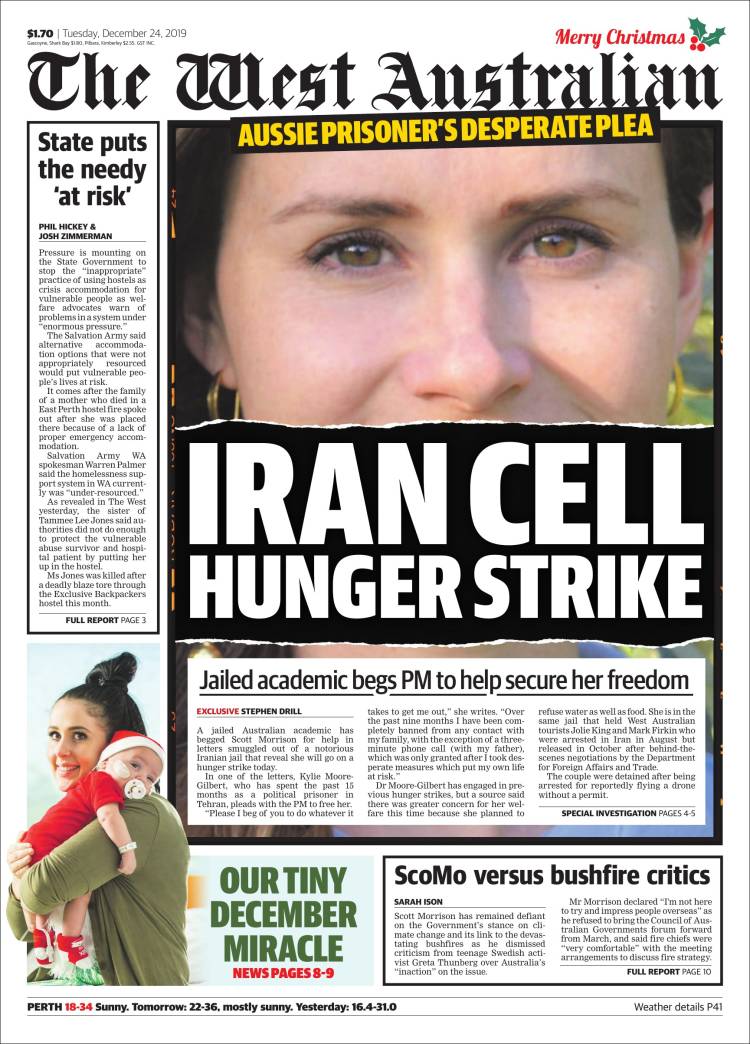 Portada de The West Australian (Australia)