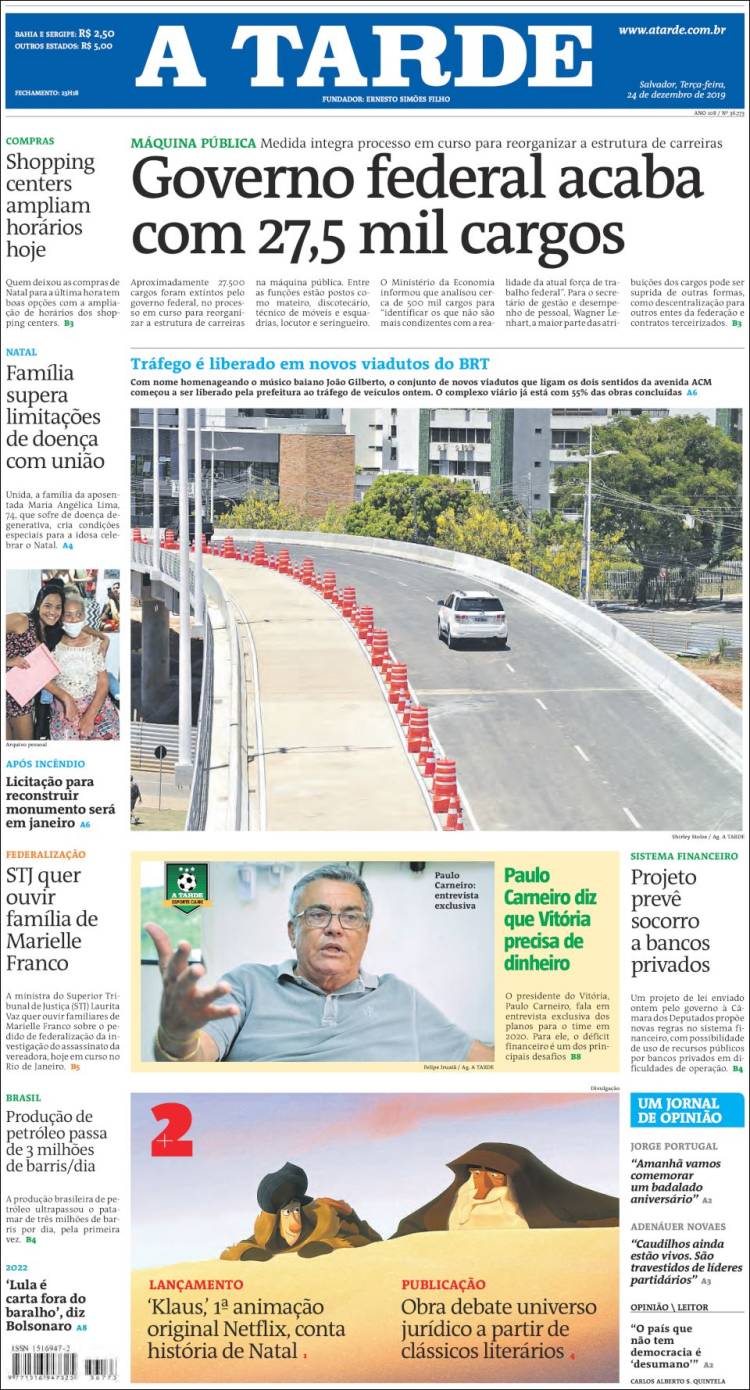 Portada de Diário A Tarde (Brasil)