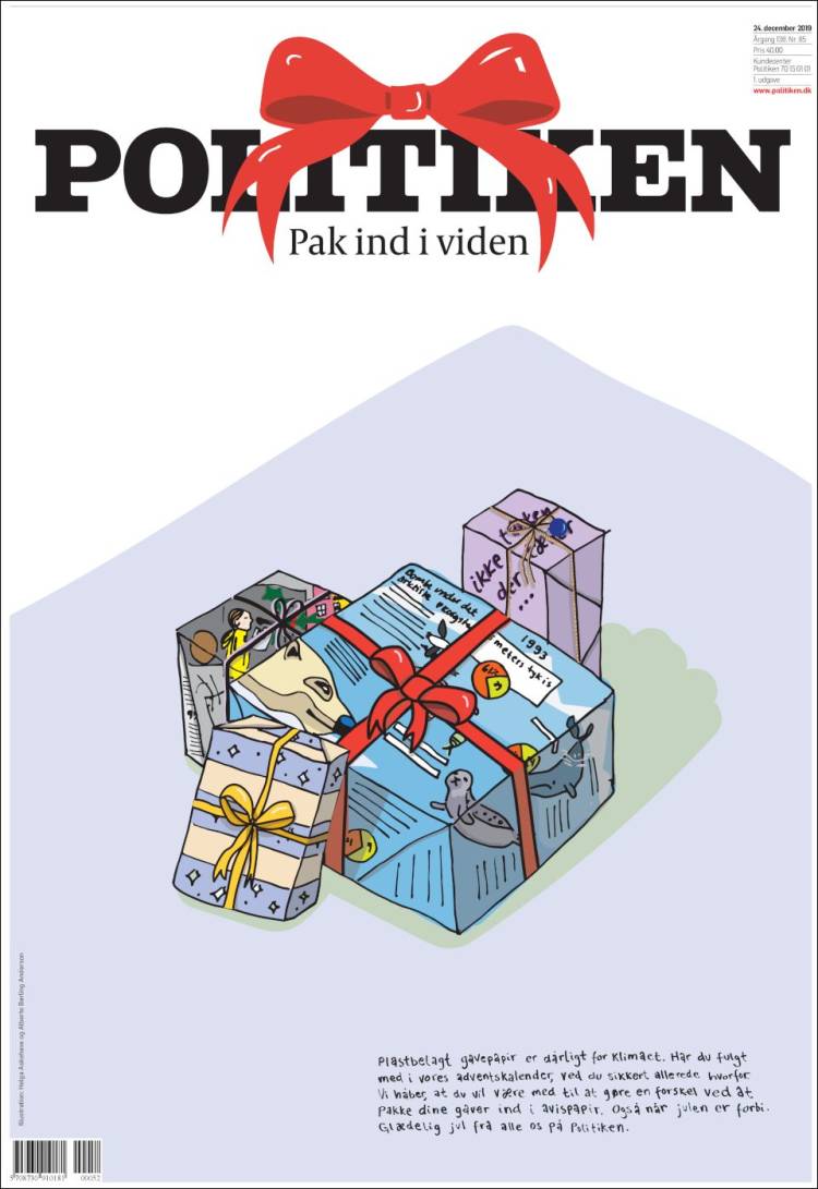 Portada de Politiken (Dinamarca)