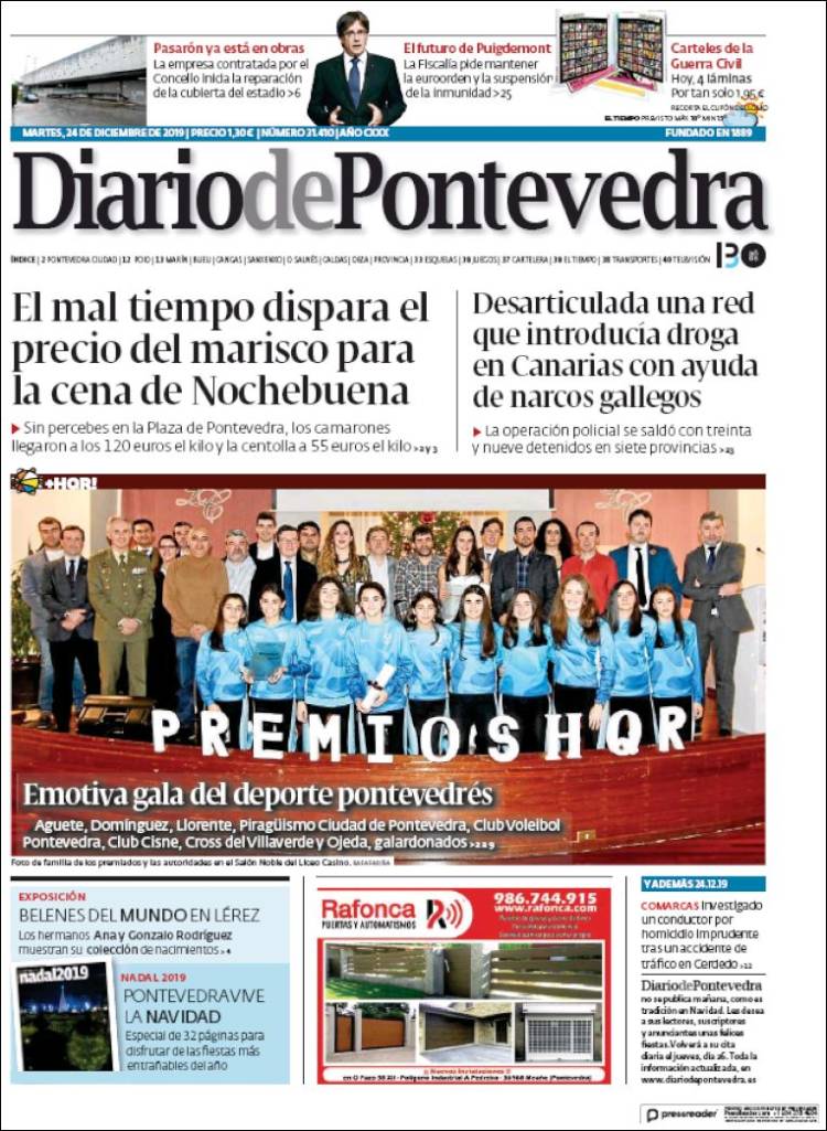 Portada de Diario de Pontevedra (Espa&ntilde;a)