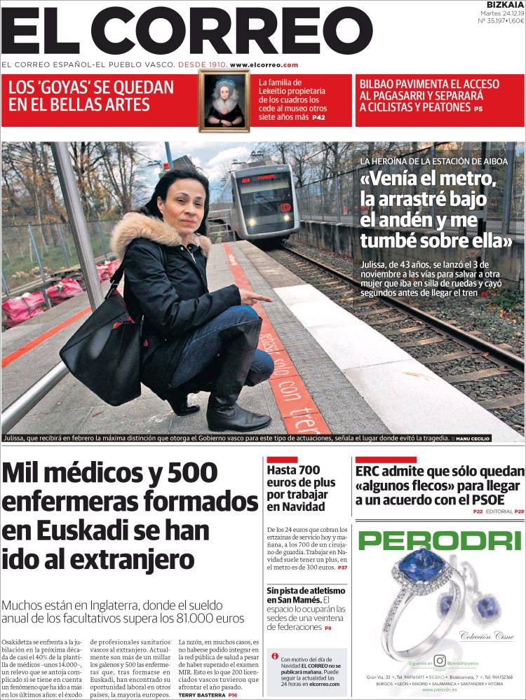 Portada de El Correo (Espa&ntilde;a)