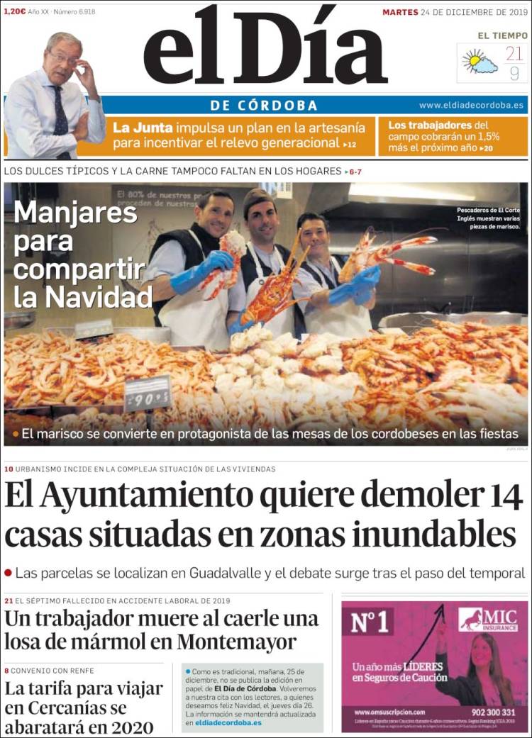 Portada de El Día de Córdoba (Espa&ntilde;a)