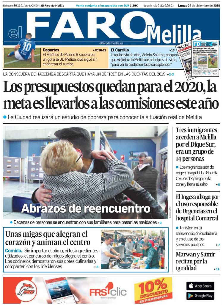 Portada de El Faro de Melilla (Espa&ntilde;a)