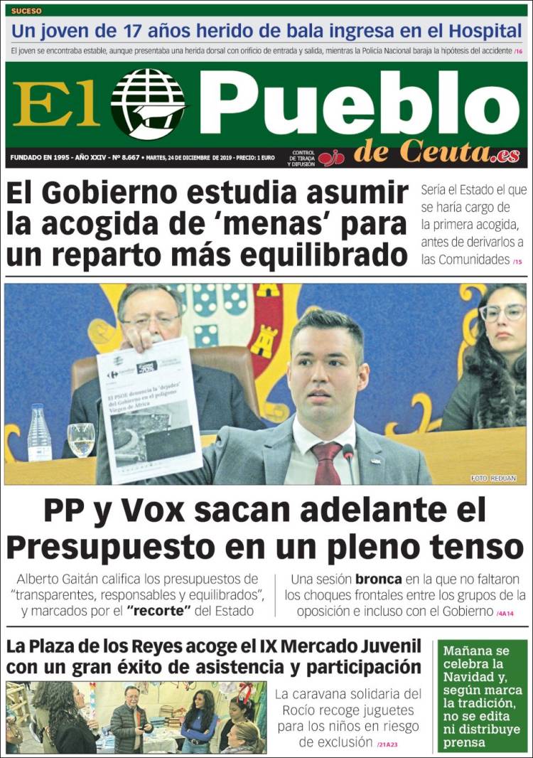 Portada de El Pueblo de Ceuta (Espa&ntilde;a)